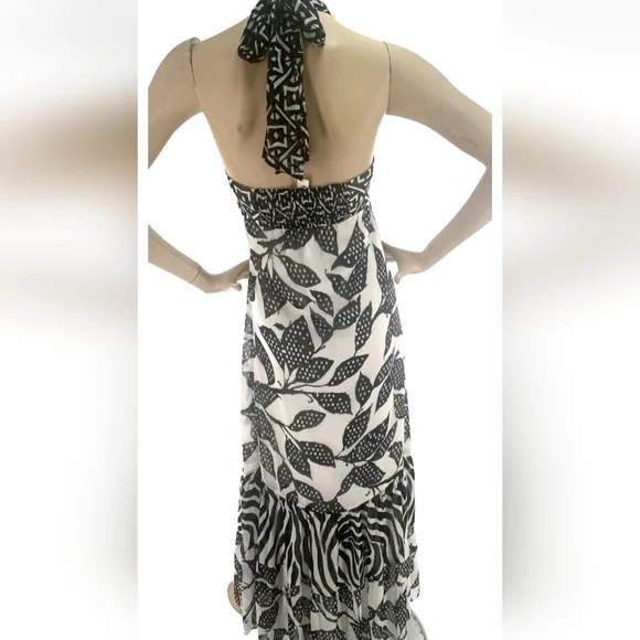 White House Black Market Monochrome Patterned Maxi Dress - Picture 5 of 7